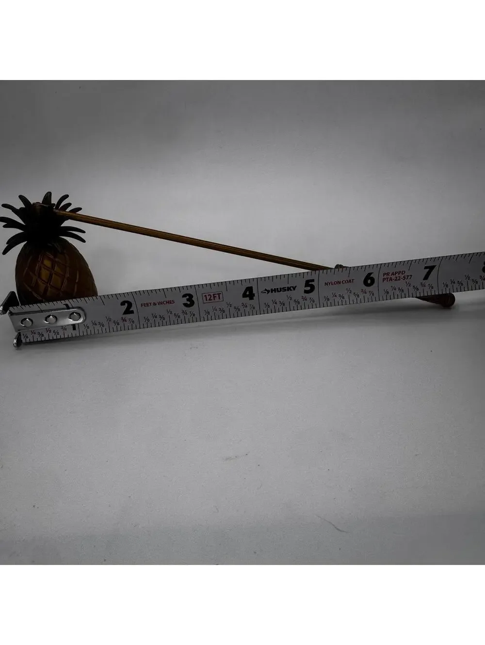 Vintage Brass Pineapple Candle Snuffer, 7 Inch Tropical Decor Accessory